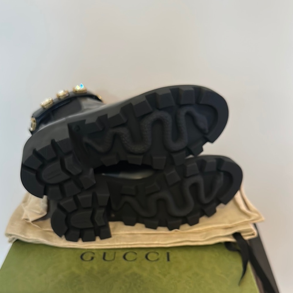 Gucci Leather Ankle Boot with Belt - Picture 8 of 9